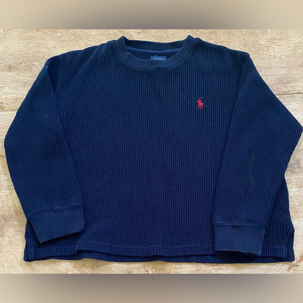 Vintage Polo by Ralph Lauren Boy’s Sz 4‎ Navy Waffle Weave Pullover